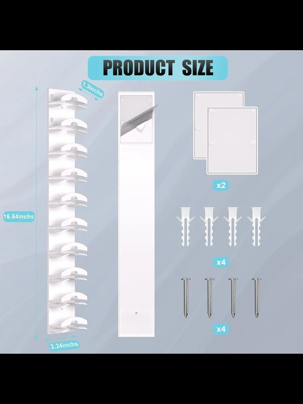 2 Pack White Hat Rack Storage Organizer for Baseball Caps - Holds up to 10 Hats